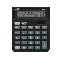 Calculadora Liderpapel sobremesa XF16 8 digitos solar y pilas color negro 127x105x24 mm