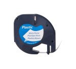 Cinta compatible Q-connect 12mm x 4m negro-blanco perla para rotuladora letratag