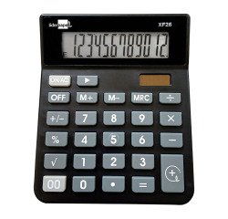 Calculadora Liderpapel sobremesa XF26 12 digitos solar y pilas 127x105x24 mm negro
