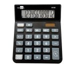 Calculadora Liderpapel sobremesa XF26 12 digitos solar y pilas 127x105x24 mm negro