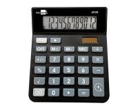 Calculadora Liderpapel sobremesa XF26 12 digitos solar y pilas 127x105x24 mm negro