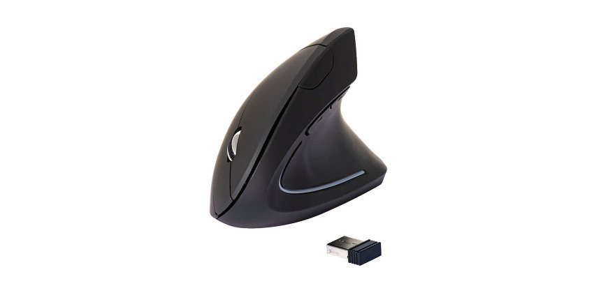 Ratón Q-connect óptico inalámbrico ergonómico vertical Negro