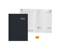 Agenda día página 150x210 mm Paris Negro Catalán