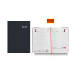 Agenda día página 150x210 mm Paris Negro Catalán