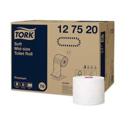Papel higiénico de doble capa Tork Mid-size T6 Premium - 27 rollos de 90 m