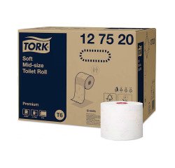 Papel higiénico de doble capa Tork Mid-size T6 Premium - 27 rollos de 90 m
