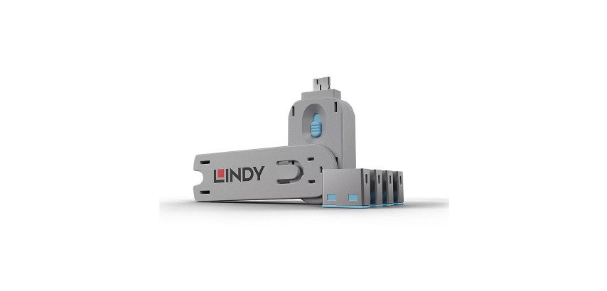 Lindy USB Port Locks 4x Blue+Key