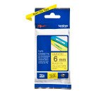 Ruban laminé Brother 6 mm TZE 611 jaune écriture noire