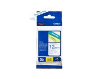 Ribbon laminated Brother 12 mm TZE 233 white with blue writing
