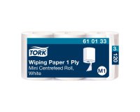Mini bobina de papel secamanos de desbobinado central Tork M1 - Longitud 120 m - Paquete de 3 rollos