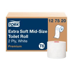 Papier toilette double épaisseur Tork Mid-size T6 Premium - 27 rouleux de 90 m