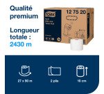 Papier toilette double épaisseur Tork Mid-size T6 Premium - 27 rouleux de 90 m