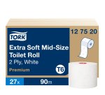 Toilettenpapier doppellagig Tork Mid-size T6 Premium - 27 Rollen à 90 m