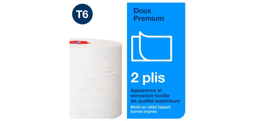 Toilettenpapier doppellagig Tork Mid-size T6 Premium - 27 Rollen à 90 m