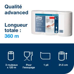 En_lot de 3 mini bobines papier d'essuyage plus a