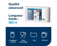 Mini bobine d'esuyage à dévidage central Tork M1 - Longueur 120 m - Lot de 3