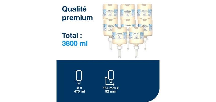 Savon liquide senteur douce Tork, pour distributeur S2 - Cartouche de 475 ml