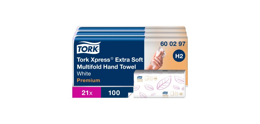Essuie-mains pliage enchevêtré Tork Xpress H2 Premium - Carton de 2100