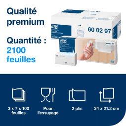 Essuie-mains pliage enchevêtré Tork Xpress H2 Premium - Carton de 2100