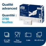 Essuie-mains pliage enchevêtré Tork Advanced H2 - Colis de 3780