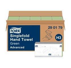 Essuie-mains pliage en V Tork H3 Advanced vert - Carton de 3750