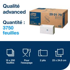 Essuie-mains pliage en V Tork H3 Advanced vert - Carton de 3750