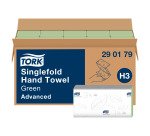 Essuie-mains pliage en V Tork H3 Advanced vert - Carton de 3750