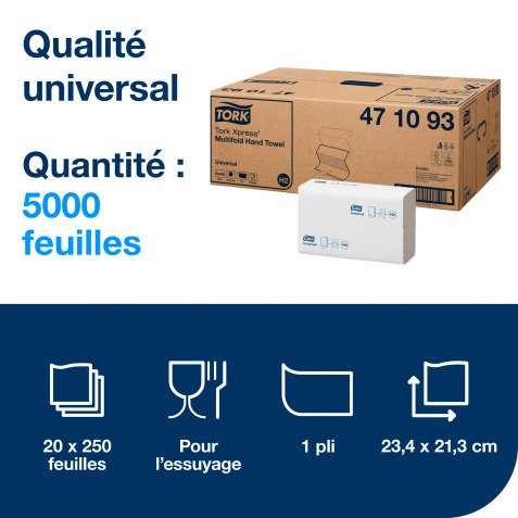 Essuie-mains enchevêtré Tork H2 - Carton de 5000