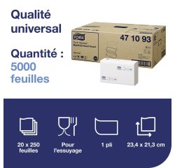 Essuie-mains enchevêtré Tork H2 - Carton de 5000