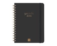 Agenda semana vista 155x212 mm Alma negro Finocam