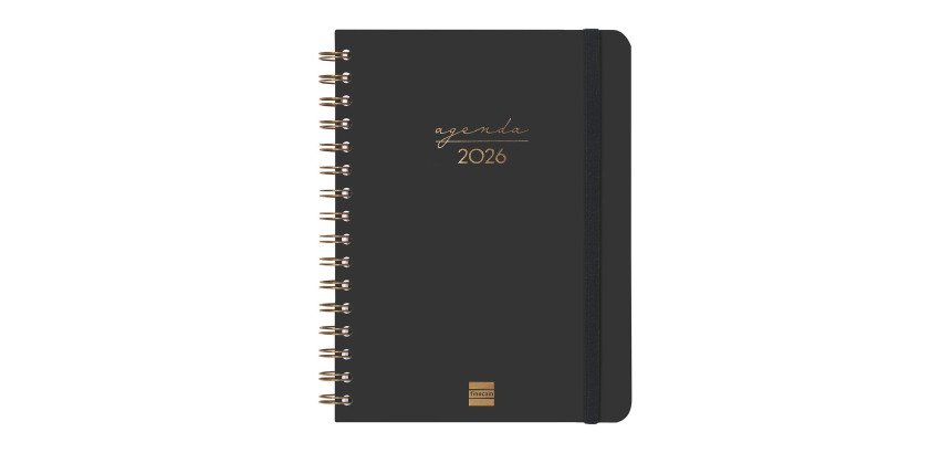 Agenda semana vista 155x212 mm Alma negro Finocam