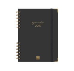 Agenda semana vista 155x212 mm Alma negro Finocam