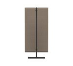 Pedestal with sound-absorbing grey panel and black structure, available in three heights