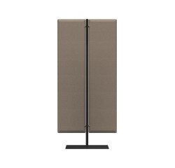 Pedestal with sound-absorbing grey panel and black structure, available in three heights