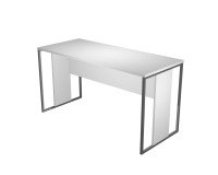 Blade linear return desk D 60 x H 74.4 cm wood-metal legs