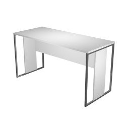 Blade linear return desk D 60 x H 74.4 cm wood-metal legs