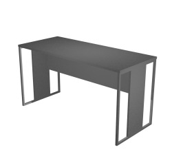 Blade linear return desk D 60 x H 74.4 cm wood-metal legs
