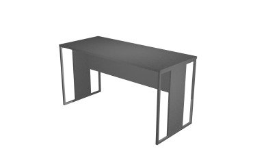 Blade linear return desk D 60 x H 74.4 cm wood-metal legs