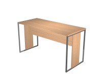 Blade linear return desk D 60 x H 74.4 cm wood-metal legs