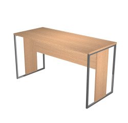 Blade linear return desk D 60 x H 74.4 cm wood-metal legs