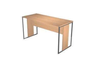 Blade linear return desk D 60 x H 74.4 cm wood-metal legs