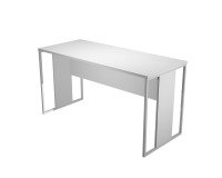 Blade linear return desk D 60 x H 74.4 cm wood-metal legs