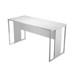 Blade linear return desk D 60 x H 74.4 cm wood-metal legs