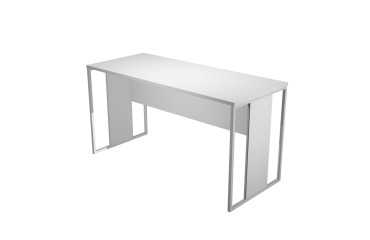 Blade linear return desk D 60 x H 74.4 cm wood-metal legs