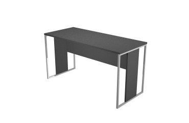 Blade linear return desk D 60 x H 74.4 cm wood-metal legs