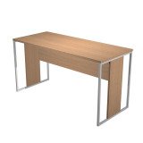 Scrivania di ritorno 140 x 60 cm Blade con gambe in metallo bianco