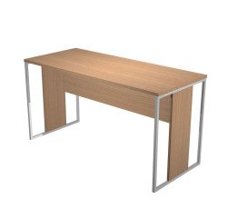 Blade linear return desk D 60 x H 74.4 cm wood-metal legs