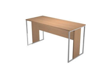 Blade linear return desk D 60 x H 74.4 cm wood-metal legs