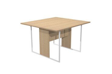 Tavolo riunioni Blade 120 x 110 cm, gambe in metallo bianco