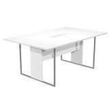 Tavolo riunioni Blade 180 x 110 cm bianco, top bianco, gambe in metallo